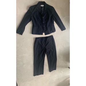 Black Suit with Subtle Stripes (Petite)